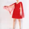 DARIA short red tulle evening dress