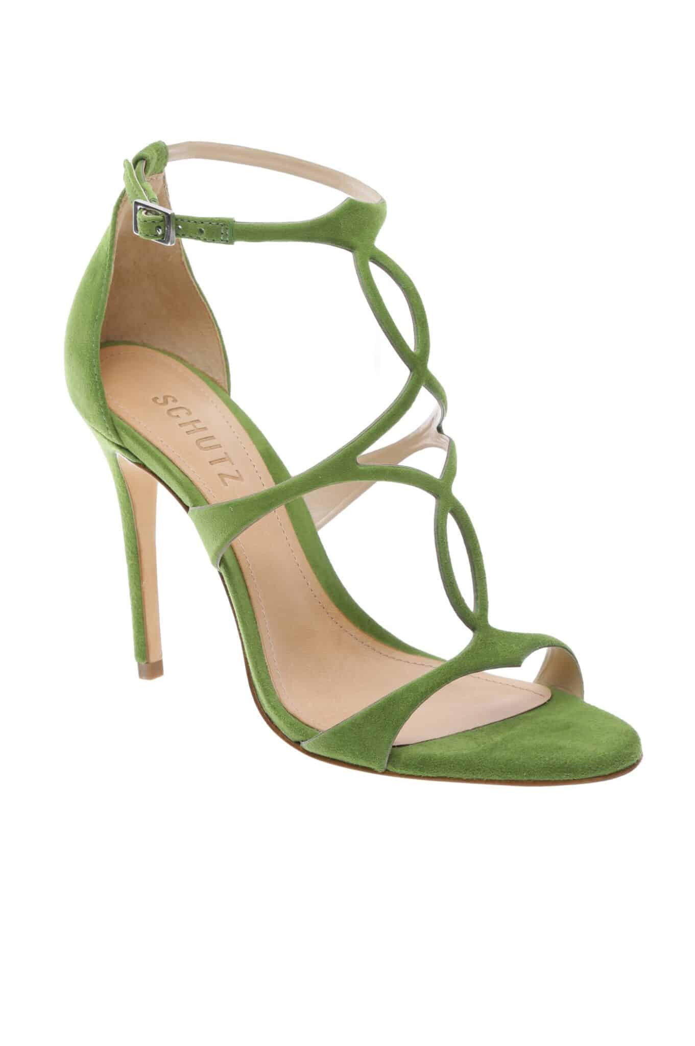 Green suede leather comfortable evening sandals - SCHUTZ