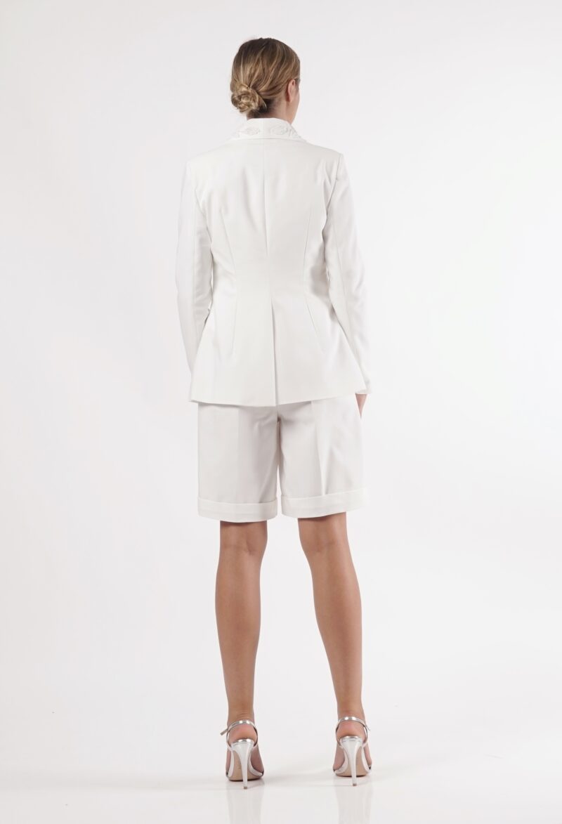 CARA white lace tuxedo suit jacket ambar studio