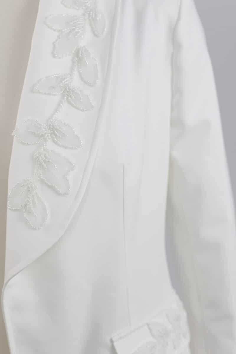 CARA white lace tuxedo suit jacket ambar studio