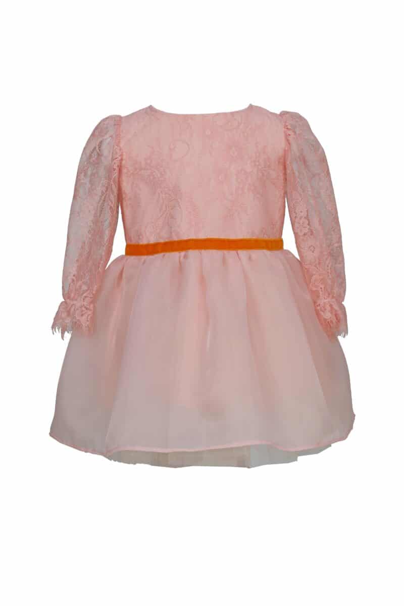 EMERY coral pink lace dress
