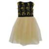 NOVA yellow and black embroidery tulle girls dress