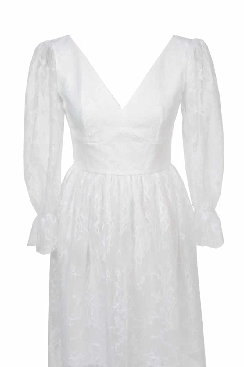 OXANA white lace short dress