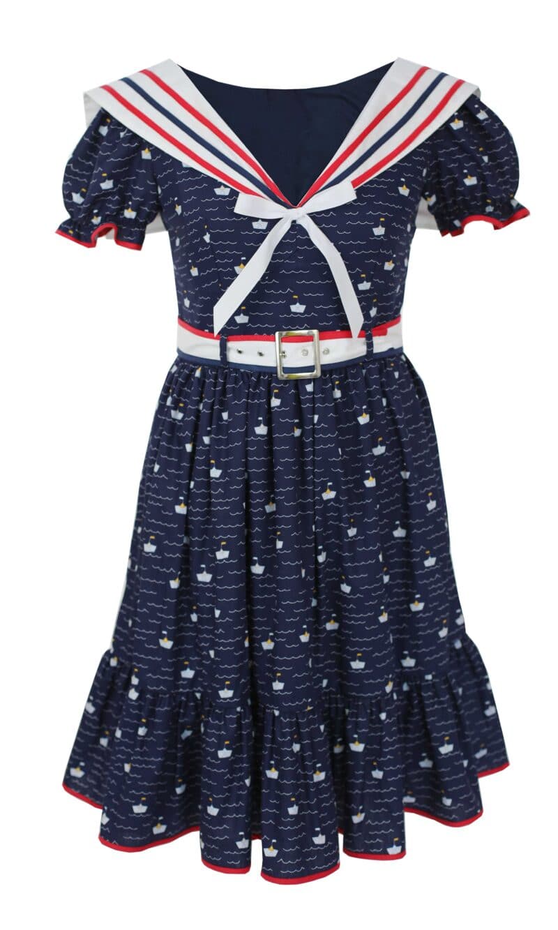 ROSIA navy sailor summer dress with collar