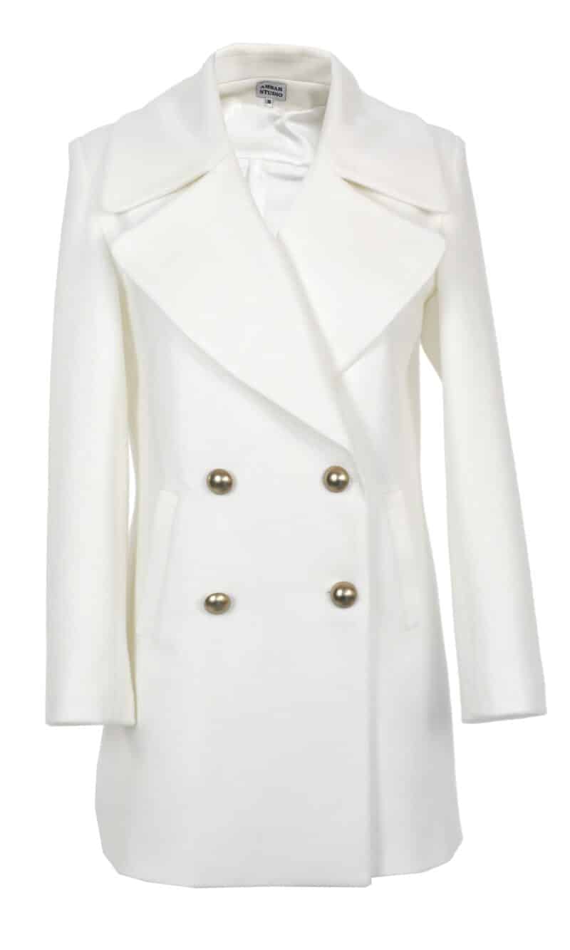 AERIN midi white wool blend winter coat