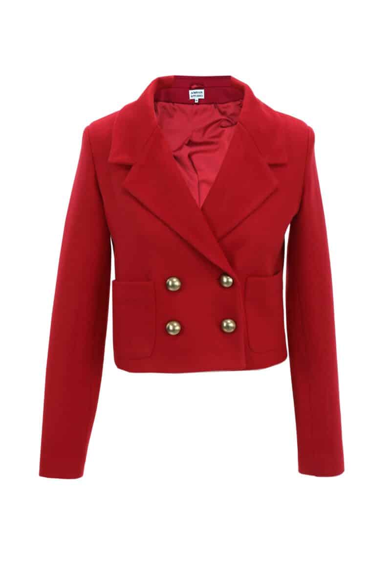 ELINA red wool short jacket