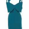 EMILIA turquoise short dress with bow