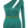 KENDRA turquoise short dress with one shoulder