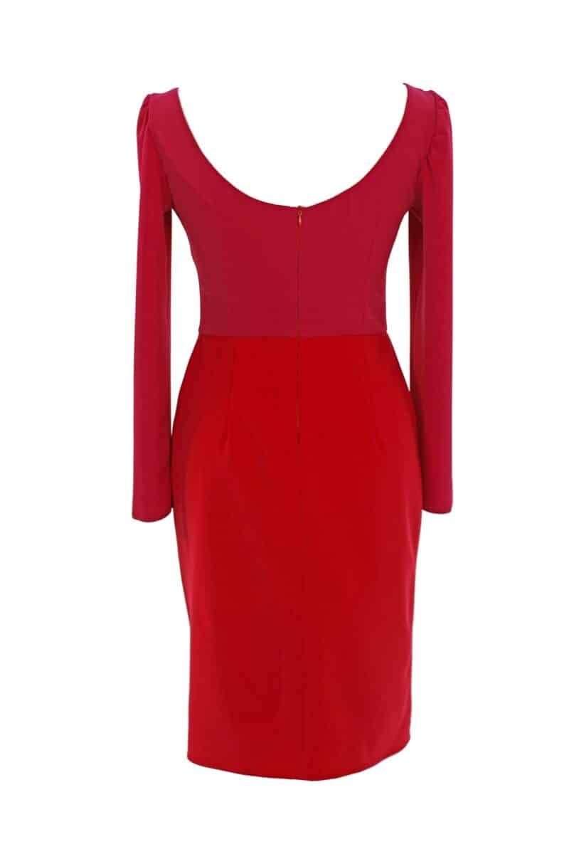 SERIN fuchsia & red midi dress