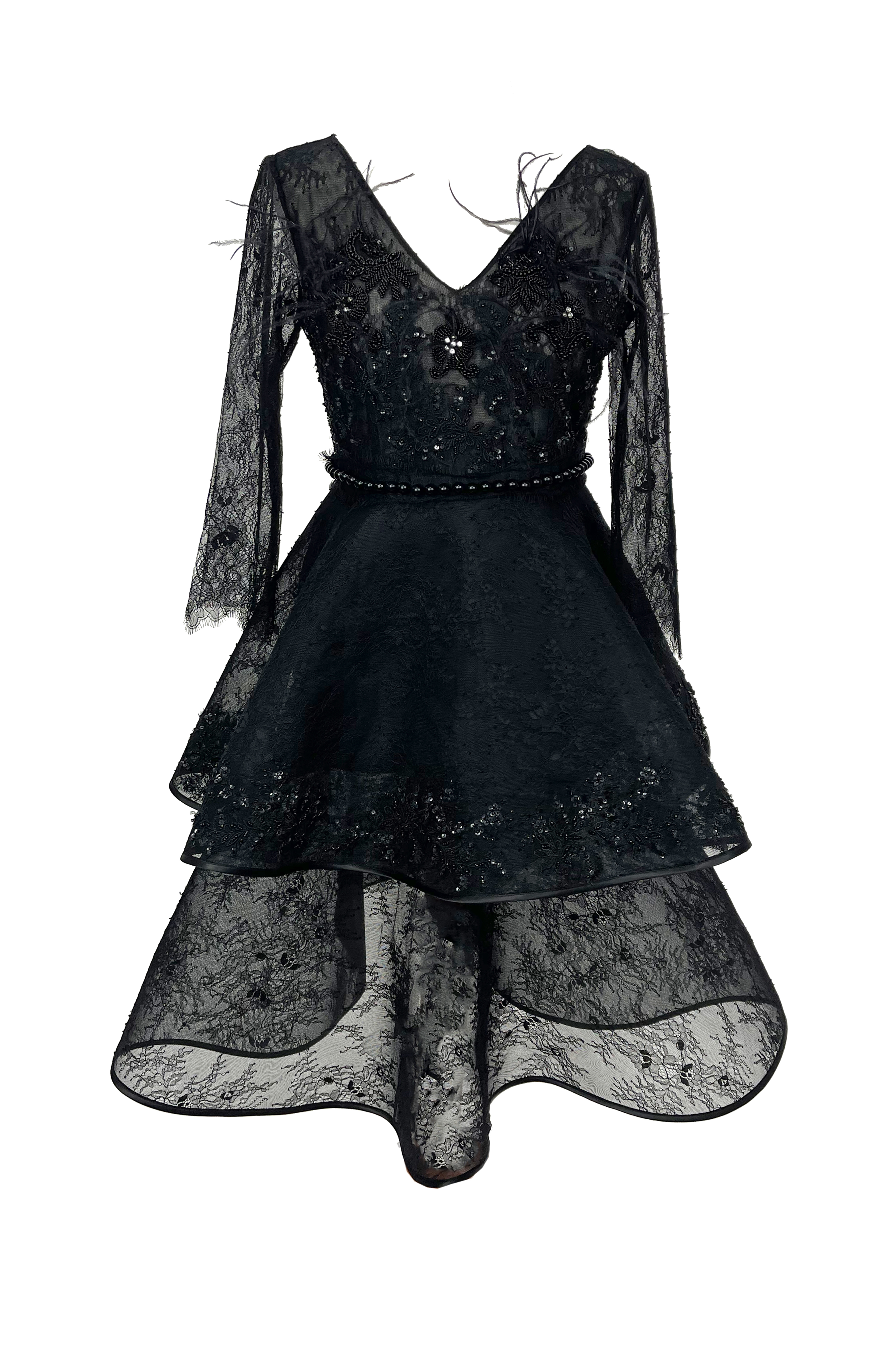R23168 - BLACK 02 - MARLENE black midi dress