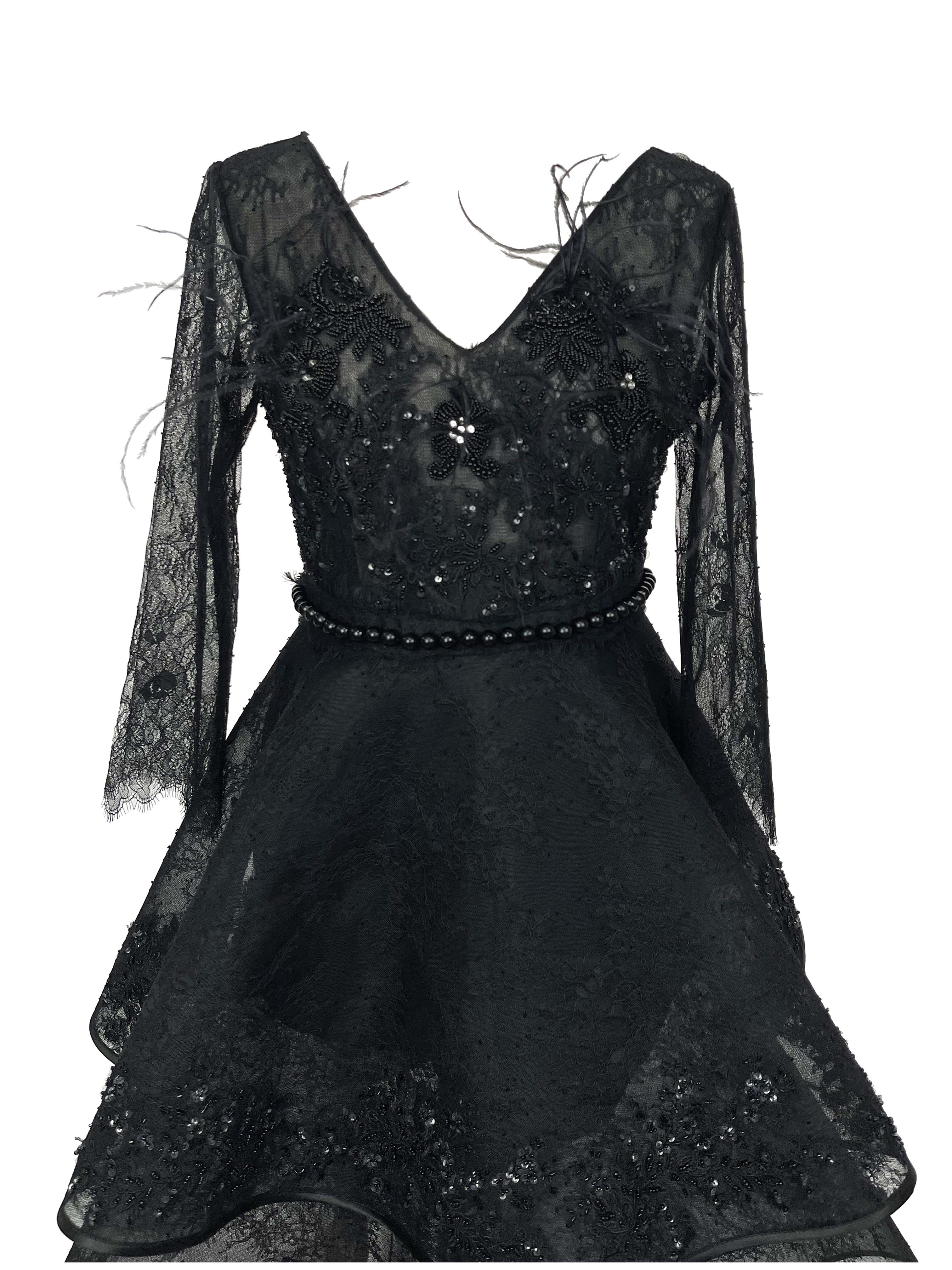 R23168 - BLACK 01 - MARLENE black midi dress