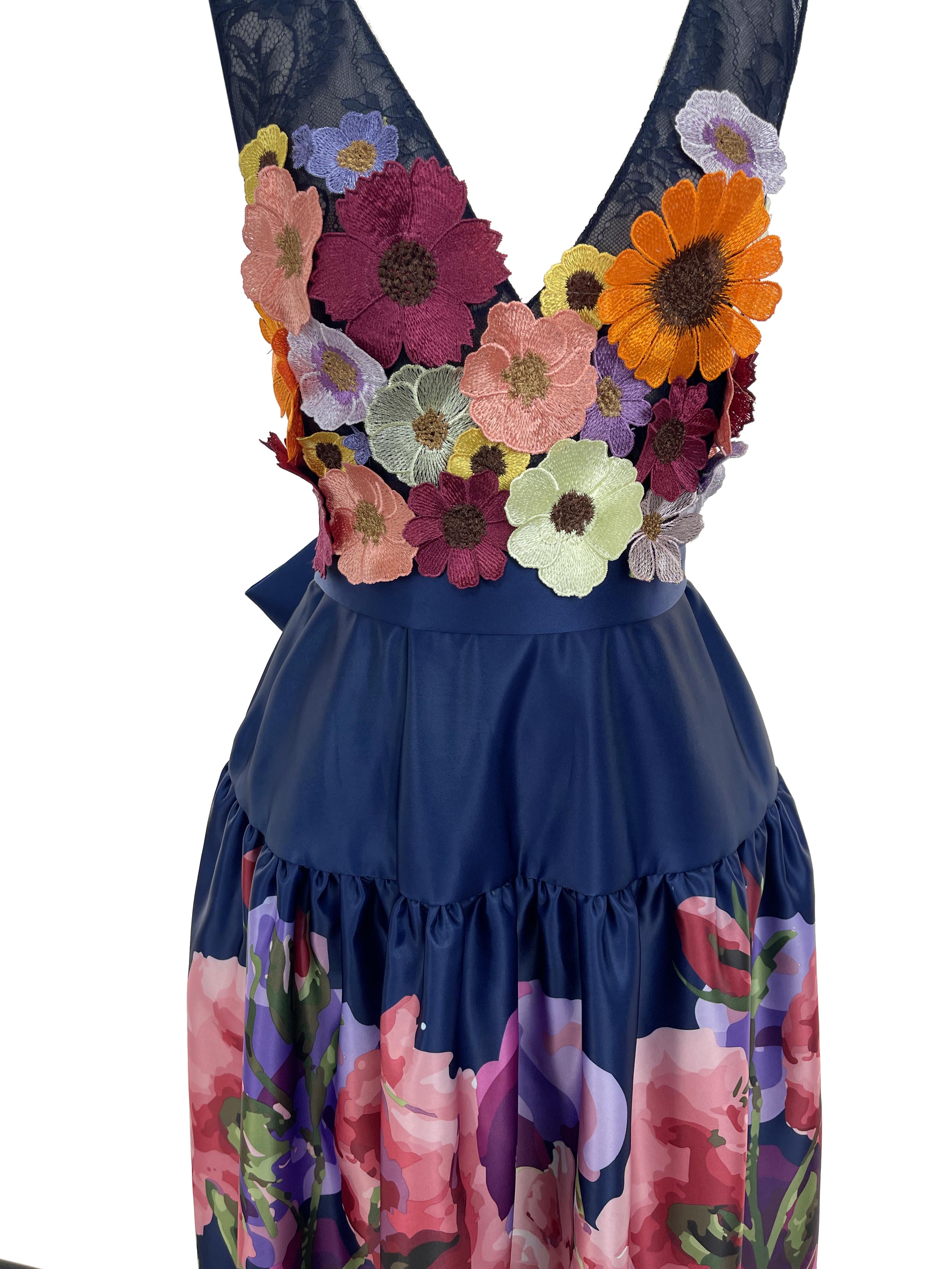 R24152 01 - DORIANA midi dress with flowers AMBAR STUDIO